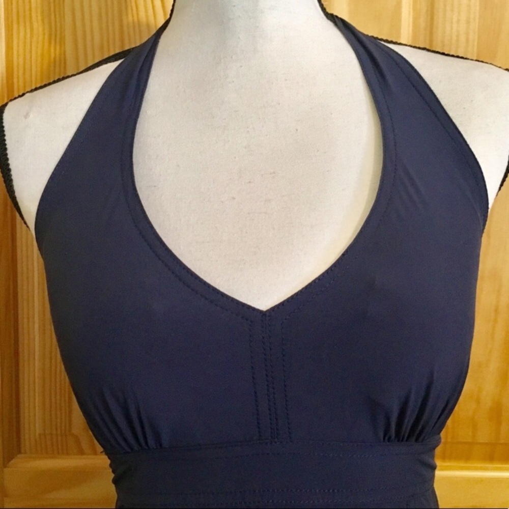 Athleta navy halter dress.